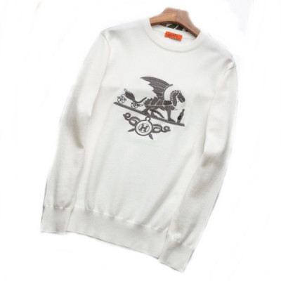 [에르메스]Hermes 2020 Mens Crew-neck Wool Sweater - 에르메스 2020 남성 크루넥 울 스웨터 Her0367x.Size(m - 3xl).화이트