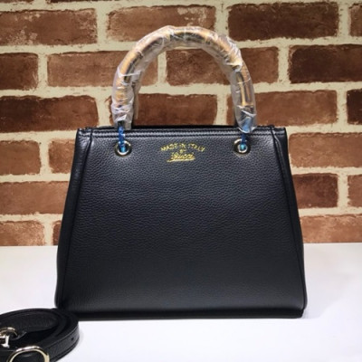 Gucci 2019 Bamboo Handle Tote Shoulder Bag,28CM - 구찌 2019 뱀부 핸들 토트 숄더백 336032,GUB0944 ,28cm,블랙