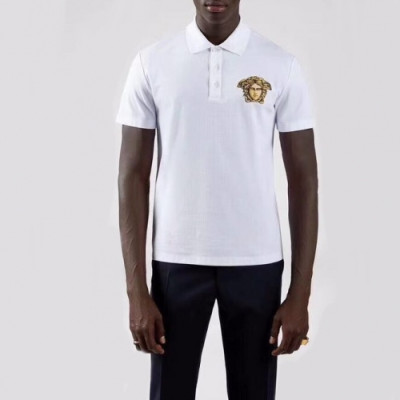 [베르사체]Versace 2020 Mens Logo Cotton Short Sleeved Polo Tshirts - 베르사체 2020 남성 로고 코튼 폴로 반팔티 Ver0480x.Size(m - 2xl).화이트