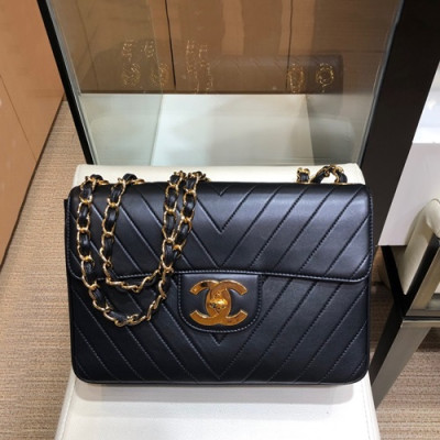 Chanel 2019 Leather Chain Shoulder Cross Bag,30CM - 샤넬 2019 여성용 레더 체인 숄더 크로스백,CHAB1371,30CM,블랙