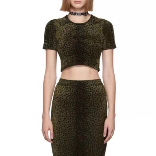 Alexsander Wang Womens Animal Print Short Sleeved Tshirts - 알렉산더왕 2020 여성 블랙 애니멀 프린트 반팔티 Alw0060x.Size(s - l).브라운