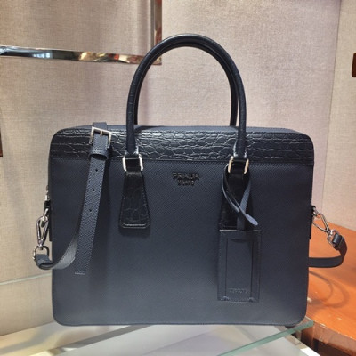 Prada 2019 Saffiano Mens Business Bag,36CM - 프라다 2019 사피아노  남성용 서류가방 2VE368-45 ,36CM,네이비