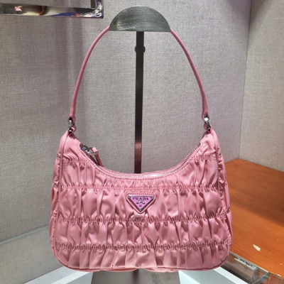 Prada 2019 Nylon Hobo Tote Shoulder Bag,22CM - 프라다 2019 나일론 호보 토트 숄더백,1NE204-1, 22cm,핑크