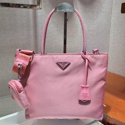 Prada 2019  Nylon Tote Shoulder Shopper Bag,25cm - 프라다 2019 여성용 나일론 토트 숄더 쇼퍼백 ,1BG320-4,25cm,핑크