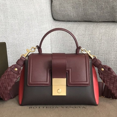 Bottega Veneta 2019 Piazza Small Tote Shoulder Bag,20cm - 보테가 베네타 2019 피아짜 스몰 토트 숄더백, 567208,BVB0506,20cm,와인+다크브라운