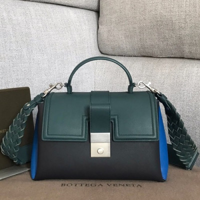 Bottega Veneta 2019 Piazza Large Tote Shoulder Bag,25cm - 보테가 베네타 2019 피아짜 라지 토트 숄더백, 567209,BVB0507,25cm,블랙+그린