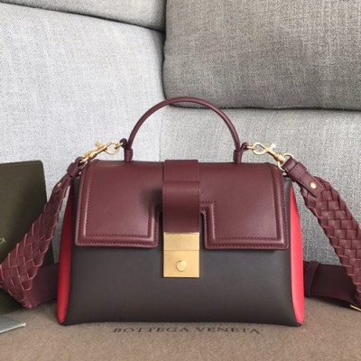 Bottega Veneta 2019 Piazza Large Tote Shoulder Bag,25cm - 보테가 베네타 2019 피아짜 라지 토트 숄더백, 567209,BVB0509,25cm,와인+다크브라운