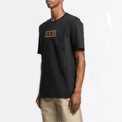 [펜디]Fendi 2019 Mens Logo Casual Cotton Short Sleeved Tshirts - 펜디 2019 남성 로고 캐쥬얼 코튼 반팔티 Fen0515x.Size(s - 3xl).블랙