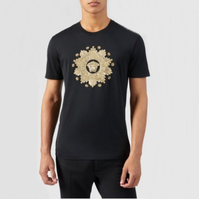 [베르사체]Versace 2020 Mens Logo Silket Short Sleeved Tshirts - 베르사체 2020 남성 로고 실켓 반팔티 Ver0485x.Size(s - 3xl).블랙