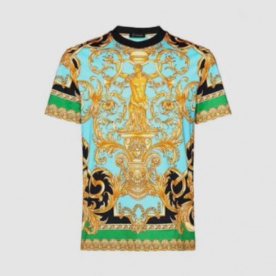 [베르사체]Versace 2020 Mens Logo Silket Short Sleeved Tshirts - 베르사체 2020 남성 로고 실켓 반팔티 Ver0490x.Size(s - 3xl)블루