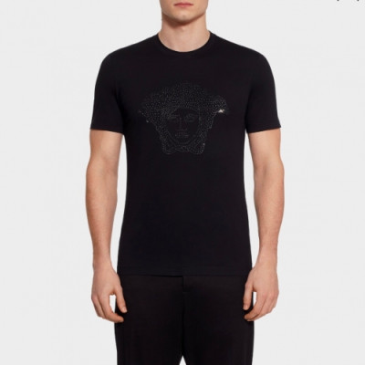 [베르사체]Versace 2020 Mens Logo Silket Short Sleeved Tshirts - 베르사체 2020 남성 메두사 실켓 반팔티 Ver0501x.Size(s - 3xl)블랙