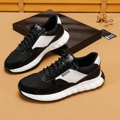 Hugo Boss 2019 Mens Leather Running Shoes - 휴고보스 2019 남성용 레더 런닝 슈즈 HUGS0026.Size(240 - 270).블랙