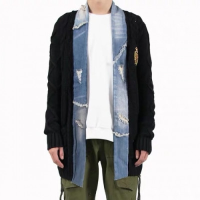 Greg Lauren Unisex Trendy Denim Sweaters - 그렉 로렌 남/녀 트렌디 데님 스웨터 Gre04x