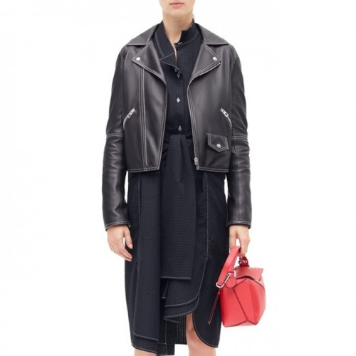 Loewe 2020 Womens Logo Casual Leather Jackets - 로에베 2019 남성 로고 캐쥬얼 가죽 재킷 Loe0152x.Size(s - xl).블랙