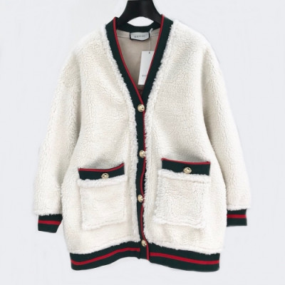 [구찌]Gucci 2020 Womens Trendy V-neck Flannel Cardigan - 구찌 2020 여성 트렌디 브이넥 플란넬 가디건 Guc02132x.Size(s - l).화이트