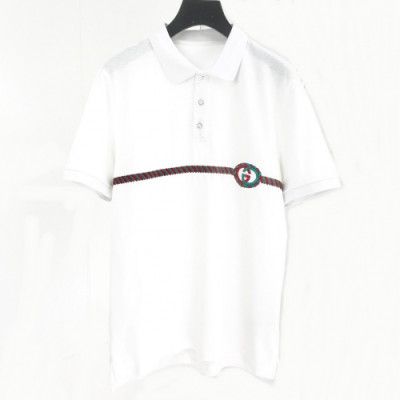 [매장판]Gucci 2020 Mm/Wm Logo Cotton Polo Short Sleeved Tshirts - 구찌 2020 남자 로고 폴로 코튼 반팔티 Guc02153x.Size(s - 2xl).화이트