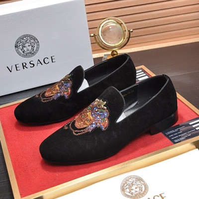 Versace 2020 Mens Leather Loafer - 베르사체 2020 남성용 레더 로퍼 VERS0306,Size(240 - 270).블랙