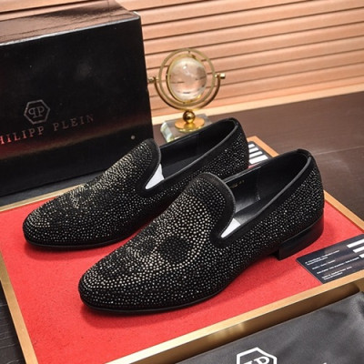 Philipp plein 2020 Mens Leather Loafer - 필립플레인 2020 남성용 레더 로퍼 PPS0174,Size(240 - 270).블랙