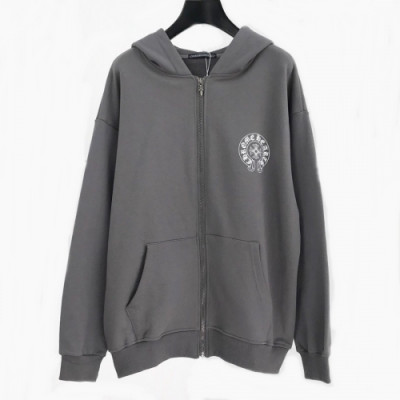 [크롬하츠]Chrom Hearts 2020 Mens Logo Zip-up Cotton Hoodie - 크롬하츠 2020 남성 로고 집업 코튼 후디 Chr0110x.Size(m - xl).그레이