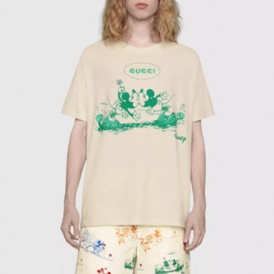 [매장판]Gucci 2020 Mm/Wm Logo Cotton Short Sleeved Tshirts - 구찌 2020 남자 로고 코튼 반팔티 Guc02182x.Size(xs - l).화이트