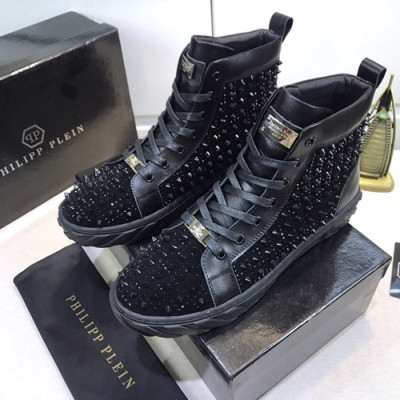 Philipp plein 2020 Mens Leather Sneakers  - 필립플레인 2020 남성용 레더 스니커즈 PPS0188,Size(240 - 270).블랙