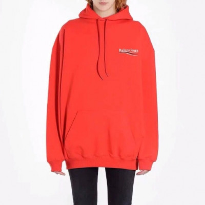 [발렌시아가]Balenciaga 2020 Mm/Wm Logo Oversize Cotton Hoodie - 발렌시아가 2020 남자 로고 오버사이즈 코튼 기모 후디 Bal0503x.Size(s - xl).레드