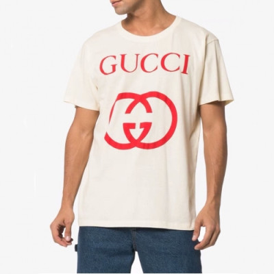 [매장판]Gucci 2020 Mm/Wm Logo Silket Short Sleeved Tshirts - 구찌 2020 남자 로고 실켓 반팔티 Guc02218x.Size(s - m).화이트