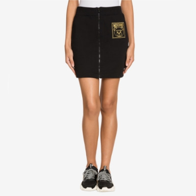 [프리미엄]Moschino 2020 Womens Logo Cotton Skirts - 모스키노 2020 여성 로고 코튼 스커트 Mos0076x.Size(s - l).블랙