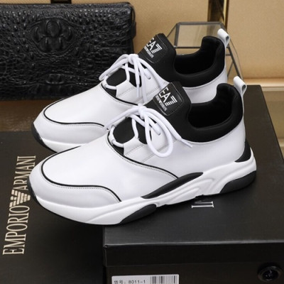 Armani 2020 Mens Leather Sneakers  - 알마니 2020 남성용 레더 스니커즈 ARMS0239,Size(240 - 270).화이트