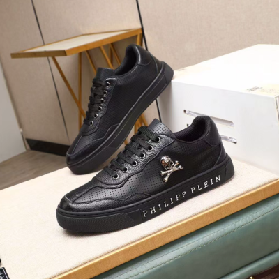 Philipp plein 2025 Mens Leather Sneakers  - 필립플레인 2025 남성용 레더 스니커즈 PPS0208,Size(240 - 275).블랙