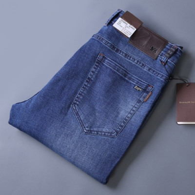 Ermenegildo Zegna 2019 Mens Casual Logo Denim Jeans - 에르메네질도 제냐 2019 남성 캐쥬얼 로고 데님 청바지 Zeg0135x.Size(29 - 42).블루