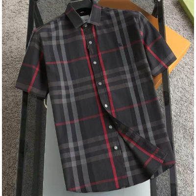 [[버버리]Burberry 2025 Mens Classic Casual Cotton Check Tshirts - 버버리 2025 남성 클래식 캐쥬얼 코튼 반팔 셔츠 Bur02197x.Size(m - 3xl).블랙