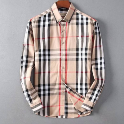 [버버리]Burberry 2020 Mens Classic Casual Cotton Check Tshirts - 버버리 2020 남성 클래식 캐쥬얼 코튼 체크 셔츠 Bur02199x.Size(m - 3xl).베이지