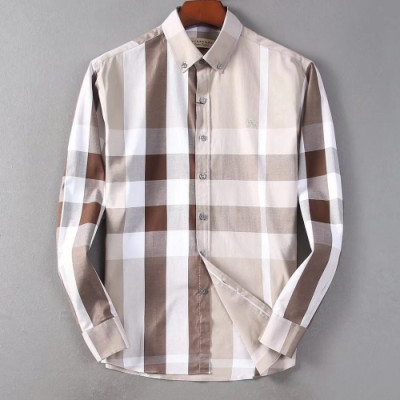 [버버리]Burberry 2020 Mens Classic Casual Cotton Check Tshirts - 버버리 2020 남성 클래식 캐쥬얼 코튼 체크 셔츠 Bur02202x.Size(m - 3xl).베이지