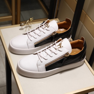 Giuseppe Zanoti 2020 Mens Leather Sneakers - 쥬세페자노티 2020 남성용 레더 스니커즈 GZS0063,Size(240 - 270).블랙화이트