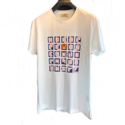 Hermes 2020 Mens Crew-neck Silket Short Sleeved Tshirts - 에르메스 2020 남성 크루넥 실켓 반팔티 Her0398x.Size(m - 2xl).화이트