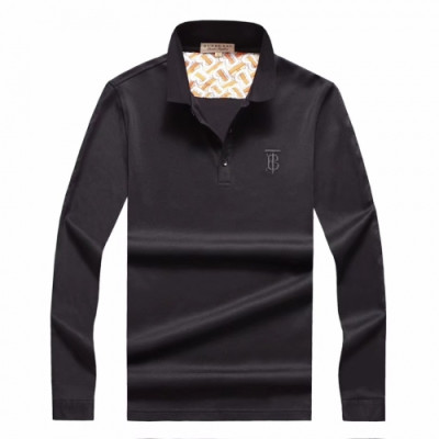 [버버리]Burberry 2020 Mens Logo Casual Cotton Polo Tshirts - 버버리 2020 남성 로고 캐쥬얼 코튼 폴로 맨투맨 Bur02230x.Size(m - 3xl).블랙