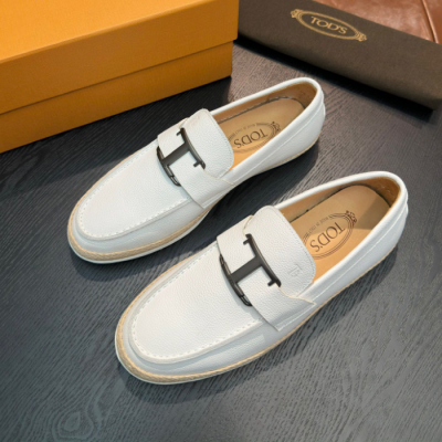 Tods 2025 Mens Leather Loafer - 토즈 2025 남성용 레더 로퍼 TODS0063.Size(240 - 280).화이트