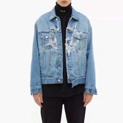 [베트멍]Vetements 2020 Mm/Wm Logo Denim Jackets - 베트멍 2020 남자 로고 데님 재킷 Vet0058x.Size(s - xl).블루