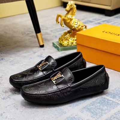 Louis Vuitton 2023 Mens Leather Loafer - 루이비통 2023 남성용 레더 로퍼 LOUS0936,Size(240 - 275).블랙