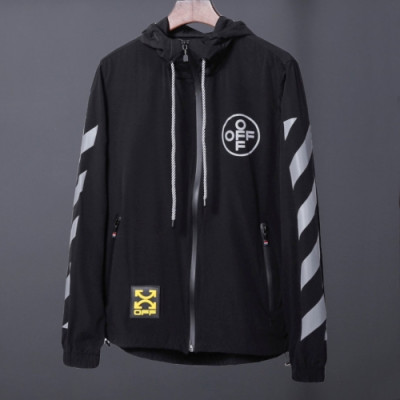 [오프화이트]Off-white 2020 Mens Logo Casual Windproof Jackets - 오프화이트 2020 남성 로고 캐쥬얼 방풍 자켓 Off0398x.Size(m - 2xl).블랙