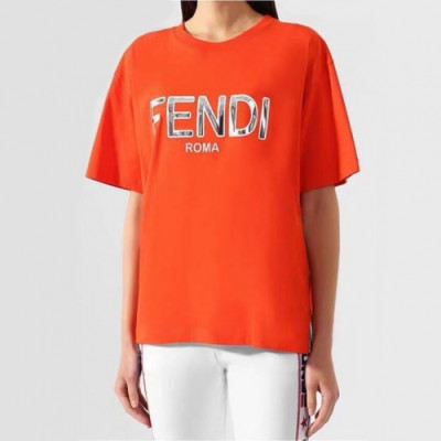 Fendi 2020 Womens Logo Casual Short Sleeved Tshirts - 펜디 2020 여성 로고 캐쥬얼 반팔티 Fen0605x.Size(s - l).오렌지