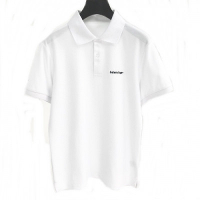 [발렌시아가]Balenciaga 2020 Mens Logo Cotton Polo Short Sleeved Tshirts - 발렌시아가 2020 남성 로고 코튼 폴로 반팔티 Bal0564x.Size(m - 2xl).화이트