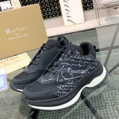 Berluti 2020 Mens Leather Sneakers -  벨루티 2020 남성용 레더 스니커즈 BERTS0073.Size(240 - 270).블랙