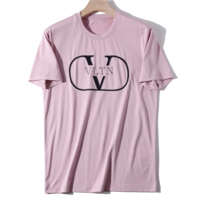 [발렌티노]Valentino 2020 Mens Logo Crew-neck Short Sleeved Tshirts - 발렌티노 2020 남성 로고 크루넥 반팔티 Val0366x.Size(m - 3xl).핑크