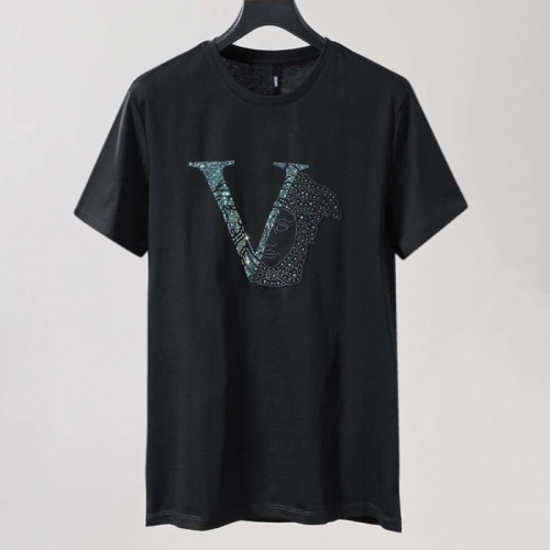 [베르사체]Versace 2020 Mens Logo Silket Short Sleeved Tshirts - 베르사체 2020 남성 메두사 실켓 반팔티 Ver0561x.Size(m - 4xl).블랙