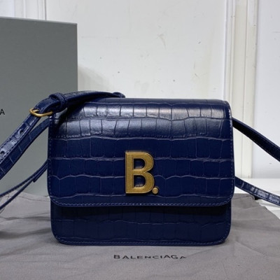 Balenciaga 2020 Leather  Shoulder Bag,18CM - 발렌시아가 2020 레더 숄더백,BGB0539,18CM,블루