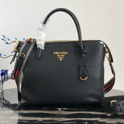 Prada 2020 Leather Tote Shoulder Bag,31cm - 프라다 2020 여성용 레더 토트 숄더백 ,1BA157-4,31cm,블랙