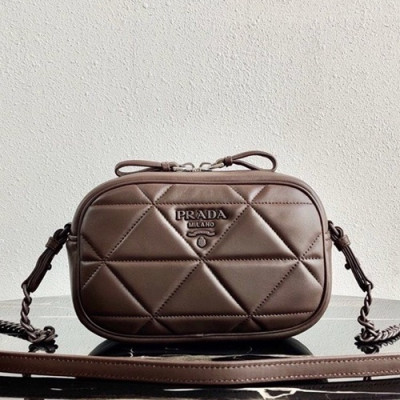 Prada 2020 Spectrum  Leather Shoulder Bag,21cm - 프라다 2020 스펙트럼 여성용 레더 숄더백 ,1BH141-2,21cm,다크브라운