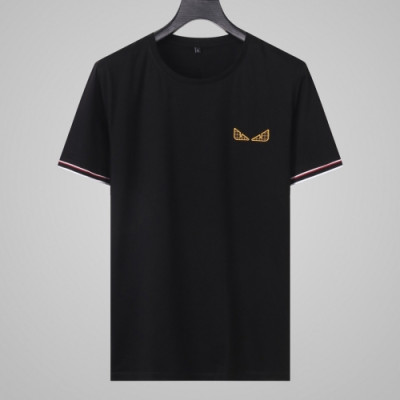 [펜디]Fendi 2020 Mens Logo Casual Short Sleeved Tshirts - 펜디 2020 남성 로고 캐쥬얼 반팔티 Fen0621x.Size(l - 4xl).블랙